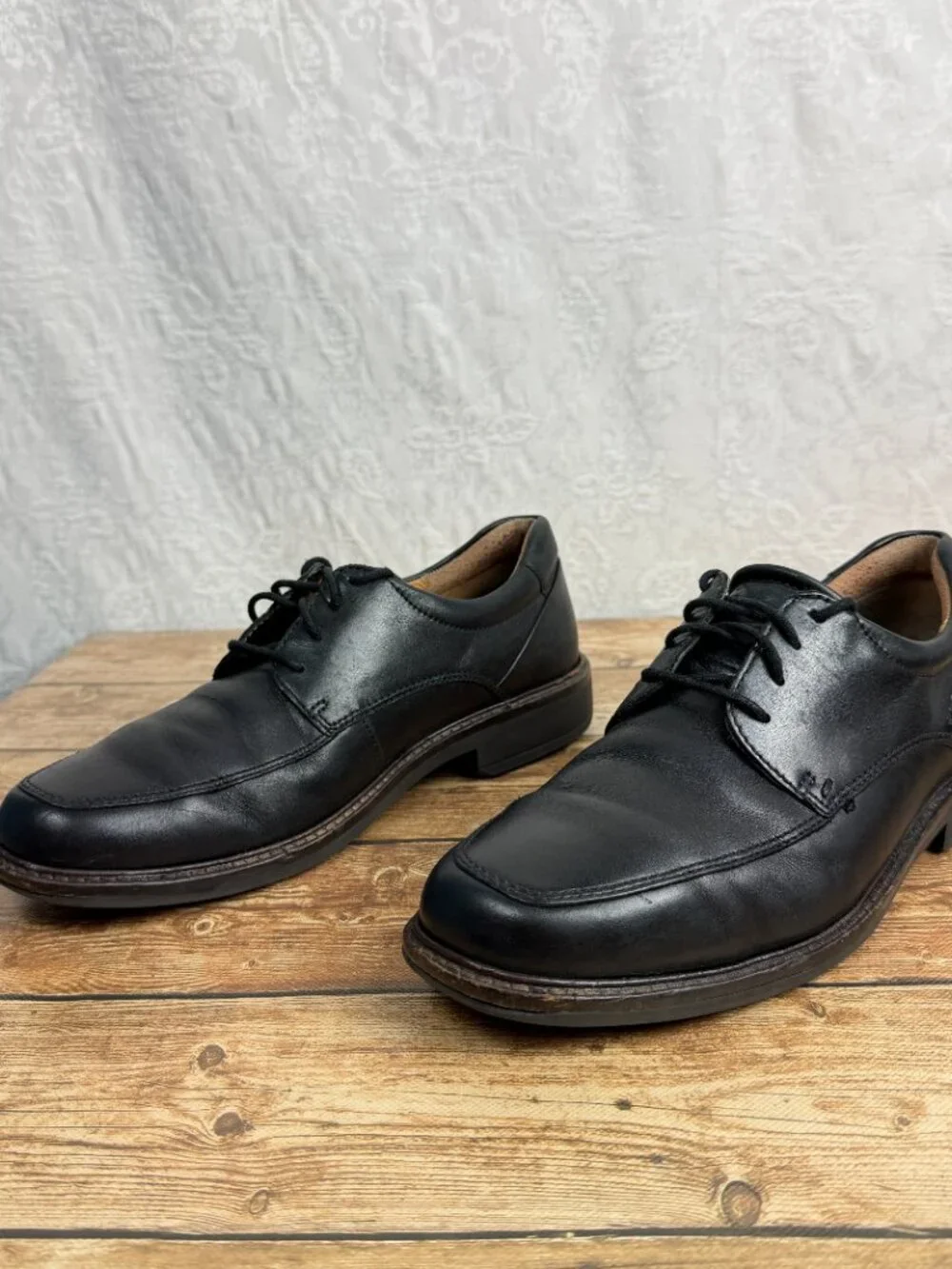 ECCO Men's Size 10 Black Leather Lace-Up Dress Shoes Oxford Comfort Classic ECCO